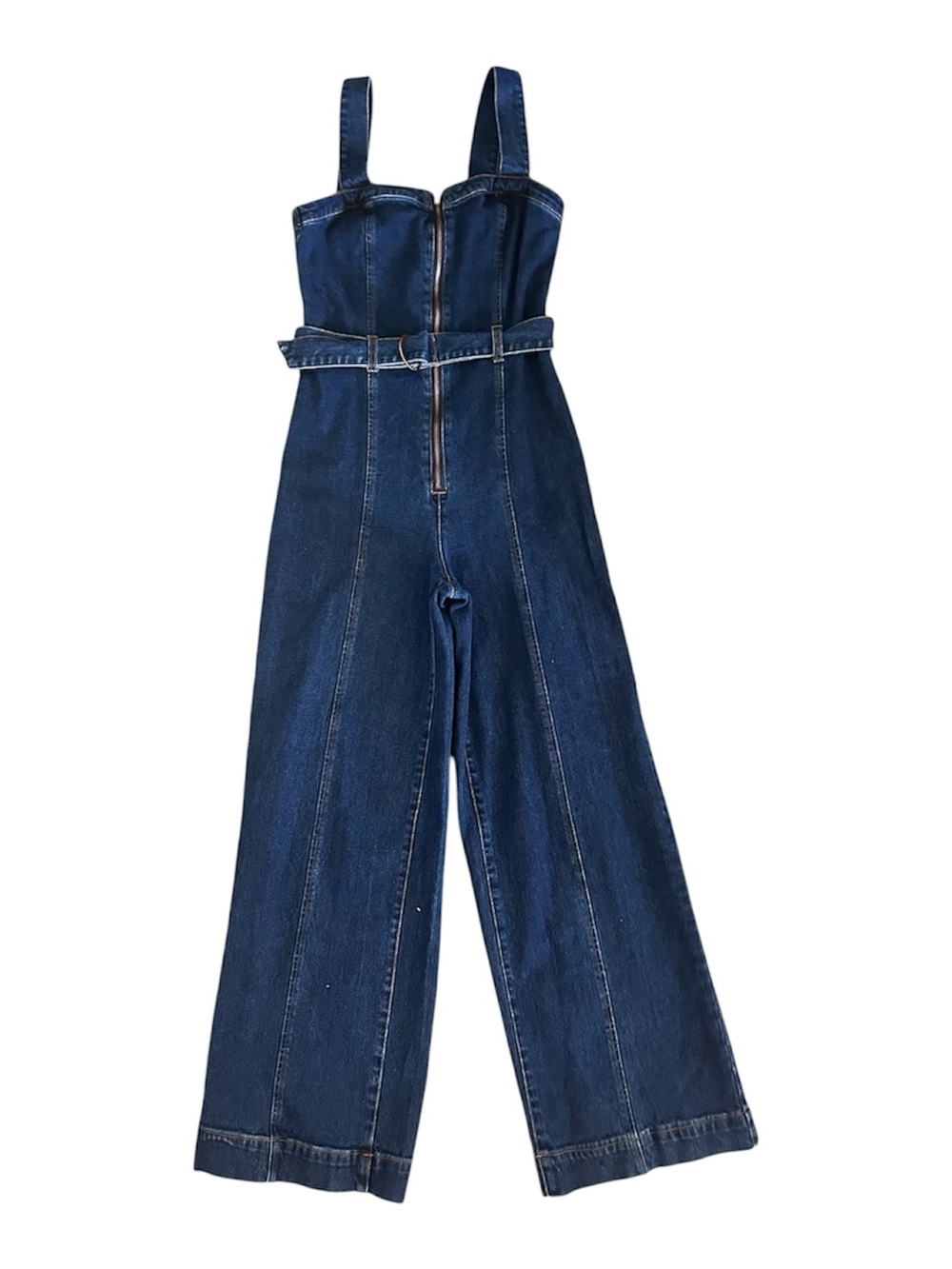 Princess Highway Front Zip Wide Leg Fitted Denim Jumper Size 2
